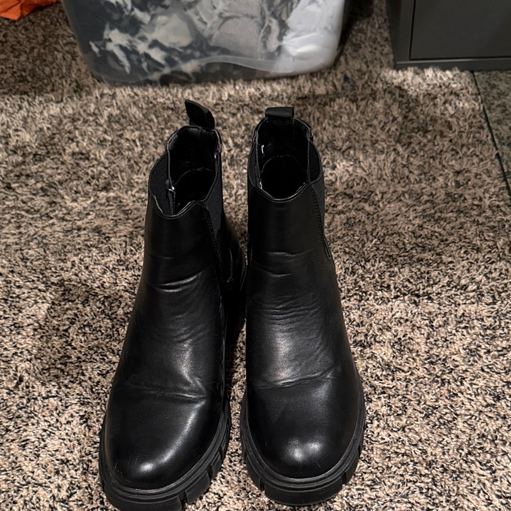 C.C Black Chunky Sole Boots